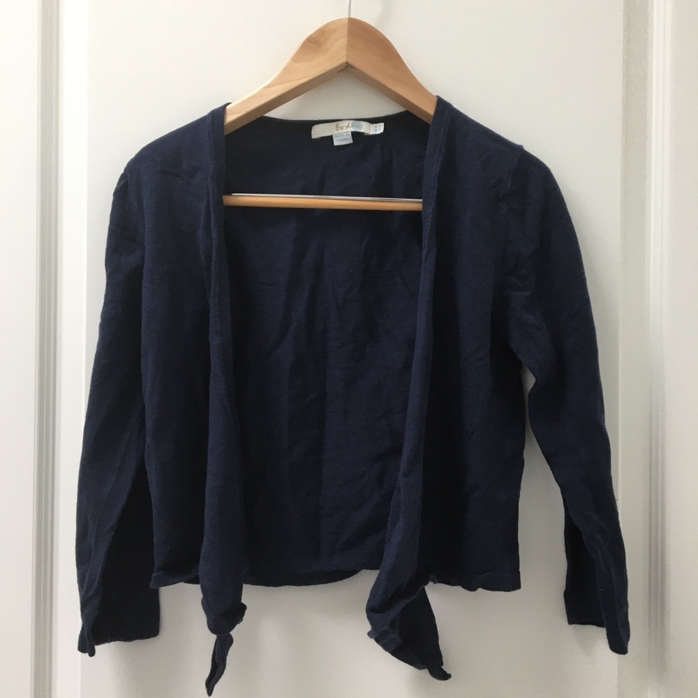 Boden Cropped Front Tie Sweater
